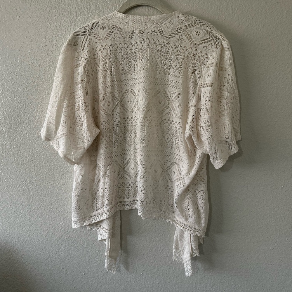 🌻3 for $13🌻 Hollister | Neutral Off White Crochet Knit Cardigan, One Size - Picture 2 of 5